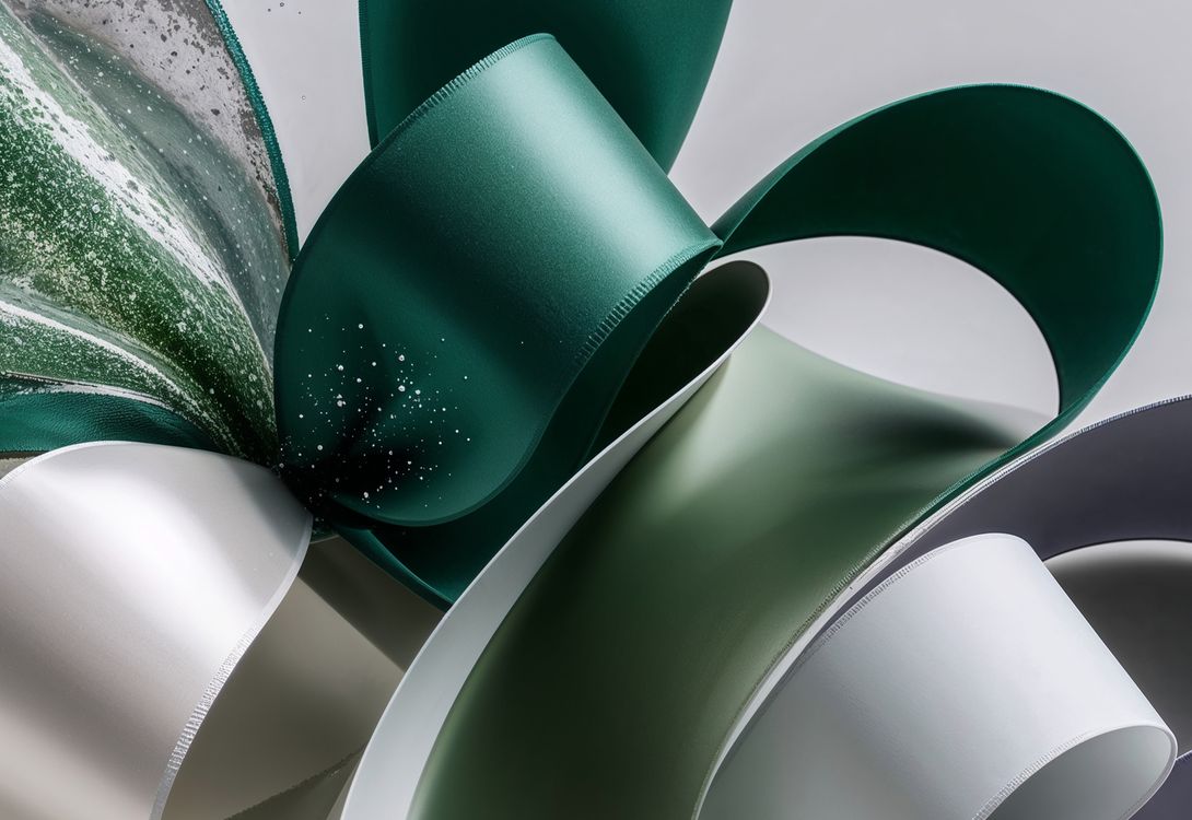 An abrasract image of White and Green ribbons depicting a 'Data Fabric'