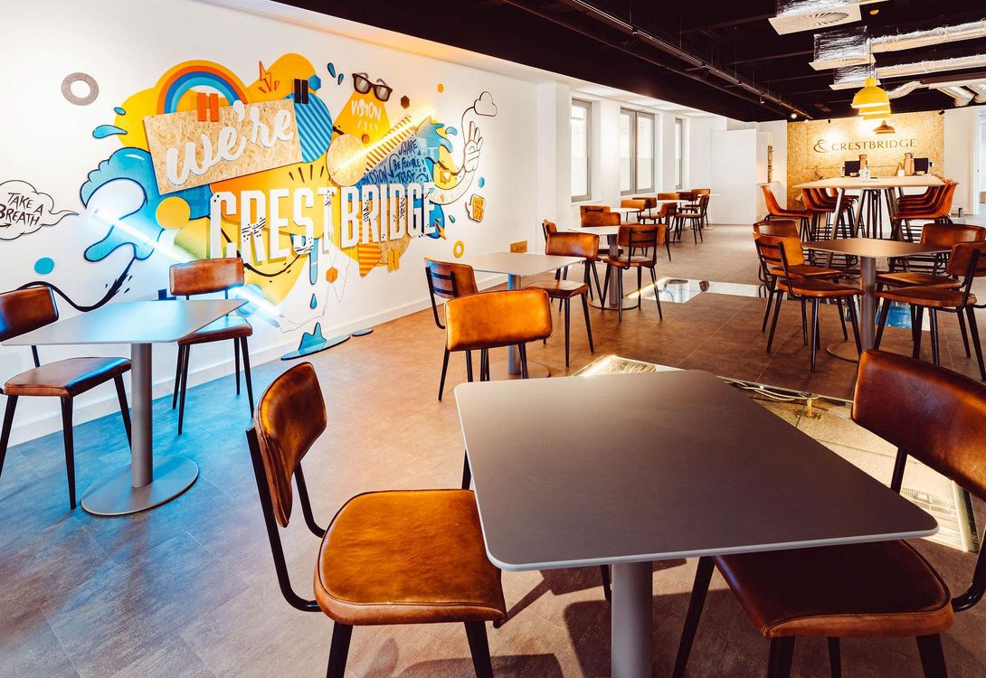 A photo of the Crestbridge office canteen/breakout area