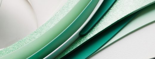 Anabstract image of strips of green and white material depicting a 'data fabric'