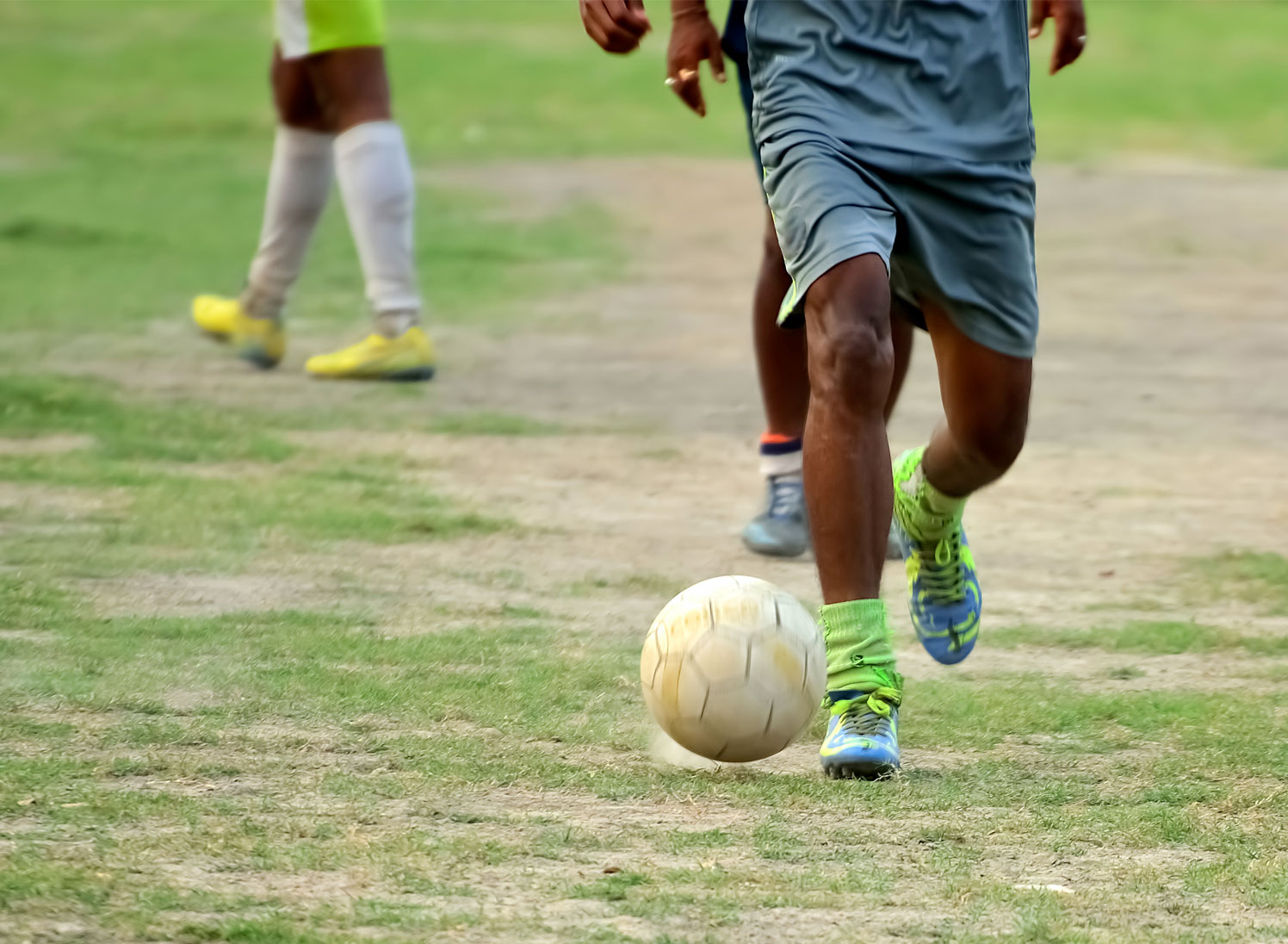 Boy playing football